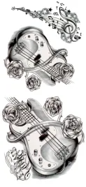 tatuaz-realistyczny-tymczasowy-zmywalny-gitara