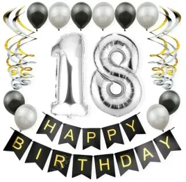 srebrne-czarne-balony-18-urodziny-osiemnastka-hel-zestaw-balonow-baner