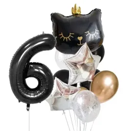 zestaw-balonow-6-szoste-urodziny-kotek-czarny-cyfra-szesc-balony-srebrne
