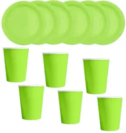 zestaw-na-urodziny-kubki-talerzyki-zielone-naczynia-papierowe-jednorazowe