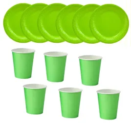 zestaw-kubki-talerzyki-urodziny-papierowe-zielone-roczek-jednorazowe-eko