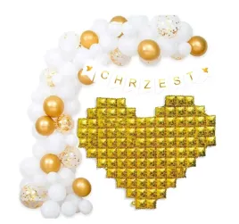 girlanda-balonowa-biala-zlota-sciana-baner-chrzest-swiety-chrzciny-serce