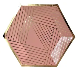 talerzyki-23-cm-rozowe-zlote-paski-6-szt-urodziny