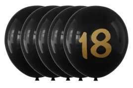 balony-lateksowe-czarne-zlote-osiemnastka-18-stka-12cali-30cm-zestaw-5-szt