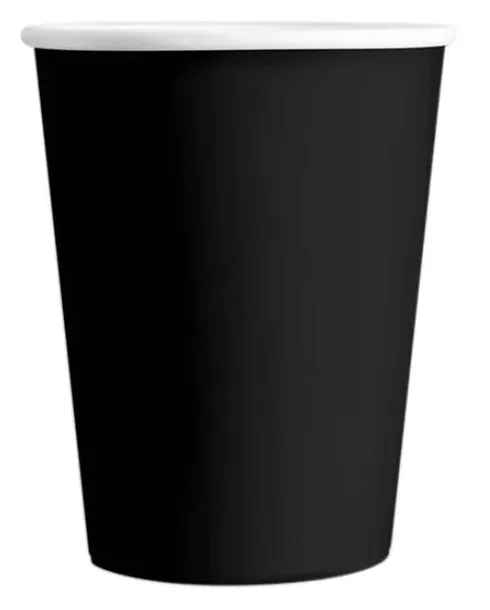 Kubki kubeczki papierowe 250 ml 6 szt czarny jednorazowe urodziny sylwester