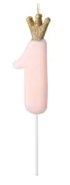 swieczka-z-korona-rozowa-cyfra-1-jeden-na-tort-roczek-pierwsze-urodziny