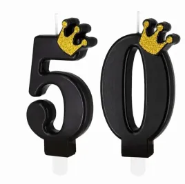 swieczka-urodzinowa-czarna-zlota-korona-liczba-50-urodziny-na-tort
