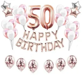 zestaw-balony-urodziny-50-piecdziesiatka-rose-gold-rozowe-zloto-balonow