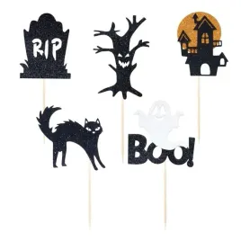 toppery-toper-pikery-na-halloween-brokatowe-brokat-duch-kot-nagrobek-5-szt