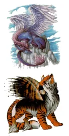 tatuaz-realistyczny-tymczasowy-smok-stwor-tygrys