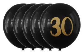 balony-lateksowe-czarne-zlote-trzydziestka-30-stka-30-cm-zestaw-5-szt