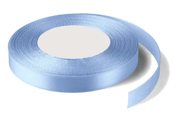 Wstążka tasiemka satynowa cienka błękitna 1 cm x 22 m niebieska prezent