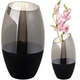 wazon-szklany-srebrny-czarny-mat-skosny-brzeg-nowoczesny-34-cm-glamour