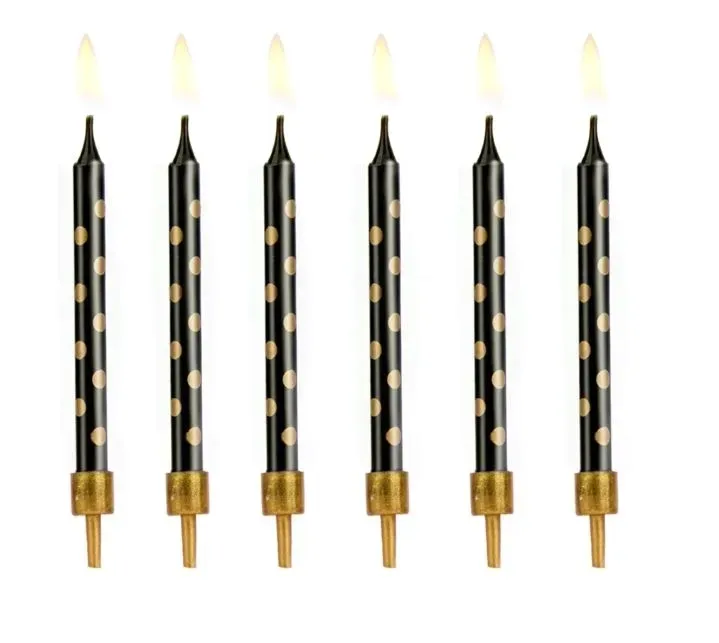 swieczki-urodzinowe-czarne-zlote-kropki-12-szt-urodziny-na-tort-rocznica