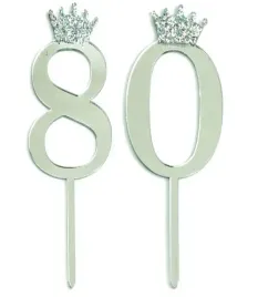 topper-toper-na-tort-urodziny-80-dekoracja-srebrny-korona-urodzinowy