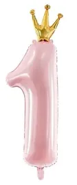balon-foliowy-cyfra-jeden-z-korona-zlota-1-rozowy-roczek-90-cm-pierwsze-hel