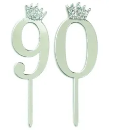 topper-toper-na-tort-urodziny-90-dekoracja-srebrny-korona-urodzinowy