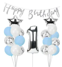 zestaw-balony-urodziny-1-roczek-srebrne-konfetti-balonow-baner-pierwsze
