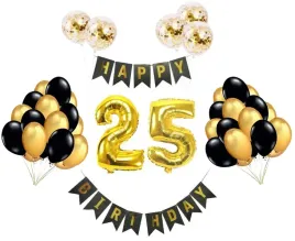 zestaw-balony-25-urodziny-konfetti-zlote-czarne-balonow-konfetti-baner