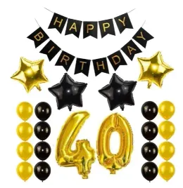 zestaw-balony-40-urodziny-czterdziestka-czarne-zlote-balonow-baner-gwiazdy