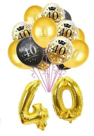 balony-na-40-urodziny-czterdziestka-zlote-czarne