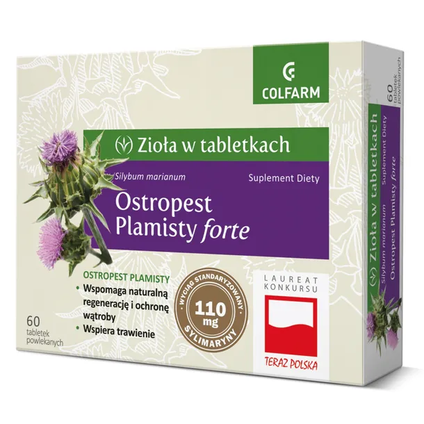 Colfarm Ostropest Plamisty forte 60 tab. Data przydatności: 31.05.2028 r.