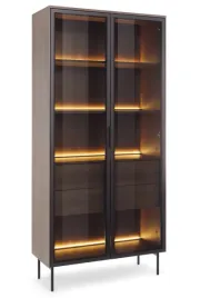 witryna-dwudrzwiowa-przeszklona-lumi-dwie-szuflady-91-cm-dab-dunin-led