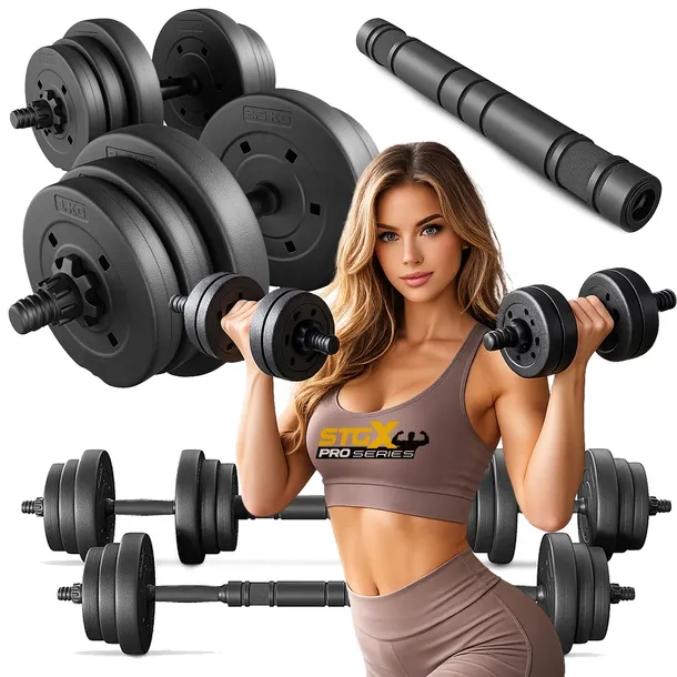 Zestaw hantli STG20X 20kg ciężarki siłownia gryf sztanga STRONG ATHLETIX