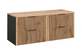 wiszaca-szafka-do-lazienki-czarna-160-cm-blat-wotan-ryflowane-szuflady