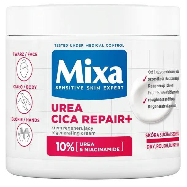 Mixa Regenerujący Krem Do Twarzy Dłoni i Ciała 400 ml Urea Cica Repair+