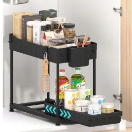 czarny-2-poziomowy-organizer-kuchenny-pod-zlew
