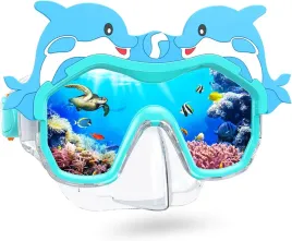 maska-do-nurkowania-okulary-dla-dzieci-w-wieku-4-16-lat-zielona-z-delfinami