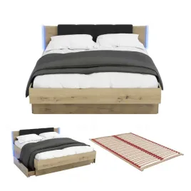 lozko-nowoczesne-z-szufladami-160x200-led-podwojne-dab-artisan-stelaz