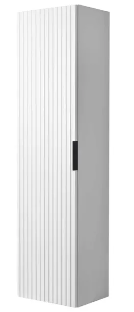 Szafka łazienkowa Wisząca Biały Słupek 136 cm Modne RYFLOWANE fronty MDF