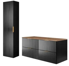 zestaw-lazienkowy-wiszacy-czarny-pod-umywalke-120-slupek-ryfle-fronty-blat