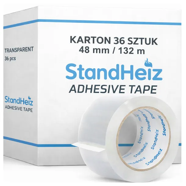 TAŚMA KLEJĄCA PRZEZROCZYSTA PAKOWA 48MM 36x132M TRANSPARENT 50Y 36 SZTUK