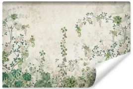 fototapeta-scienna-do-salonu-liscie-tropikalne-beton-mur-abstrakcja-450x300