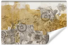 fototapeta-do-salonu-sloneczniki-abstrakcja-kwiaty-beton-mural-450x300