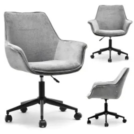 designerski-fotel-do-pracy-biurowej-omar-szara-tkanina-na-kolkach