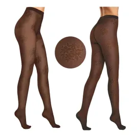 rajstopy-wzorzyste-damskie-40-den-w-kwiaty-brazowe-siateczka-marilyn-5-xl