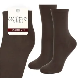 skarpetki-damskie-dlugie-bawelniane-polskie-brazowy-active-forte-58-marilyn