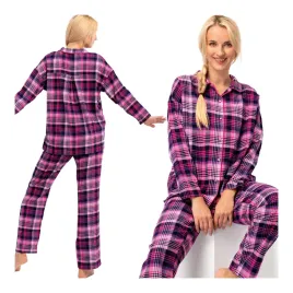 pizama-damska-bawelniana-dlugie-spodnie-dlugi-rekaw-kratka-key-3xl