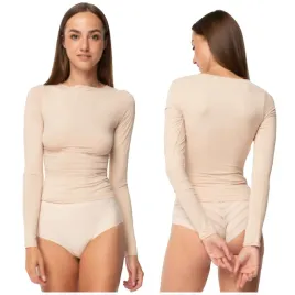 julimex-koszulka-damska-elastyczna-gladka-bezowa-longsleeve-l
