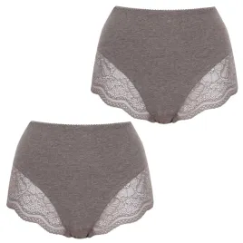 key-figi-damskie-z-wysokim-stanem-bawelniane-brazowe-lpf-111-2-pary-xxl