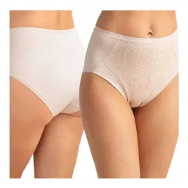 figi-damskie-z-wysokim-stanem-zabudowane-bezowe-koronka-kleo-4xl