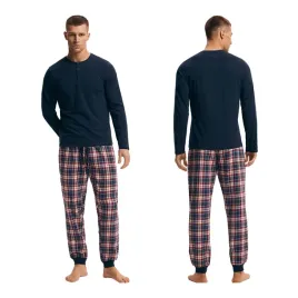 pizama-meska-bawelniana-henderson-dlugi-rekaw-ciepla-flanelowa-3xl