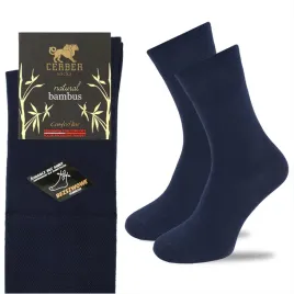 skarpety-meskie-bambusowe-granat-gladkie-polskie-comfort-line-cerber-42-44
