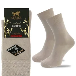skarpety-meskie-bambusowe-bezowe-gladkie-polskie-comfort-line-cerber-42-44