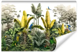 fototapeta-las-tropikalny-drzewa-bananowe-papugi-natura-450x300