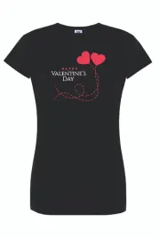 t-shirt-damski-czarny-happy-valentine-roz-xl